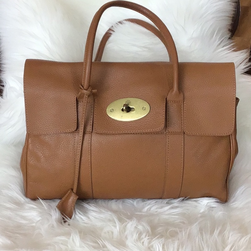 Brown leather Mulberry handbag used